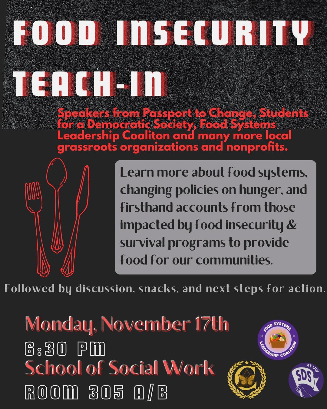 Food Insecurity Teach-In event flyer